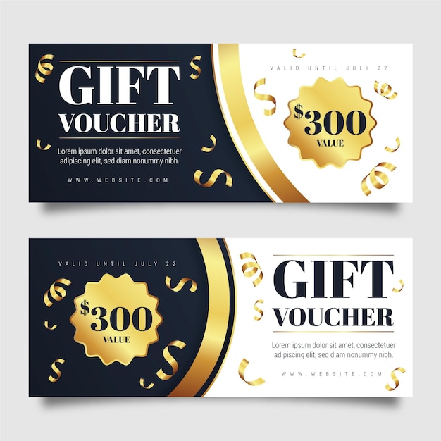 Golden gift voucher template