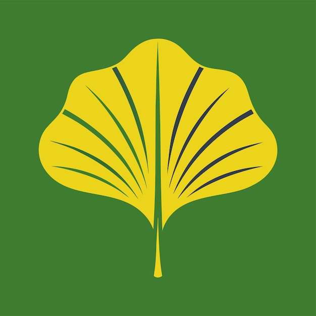 Golden Ginkgo Crafting a Unique Vector Logo Icon Featuring a Ginkgo Leaf