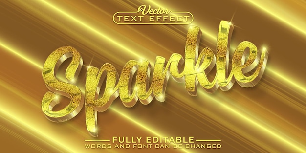 Golden Glitter Shiny Sparkle Vector Editable Text Effect Template