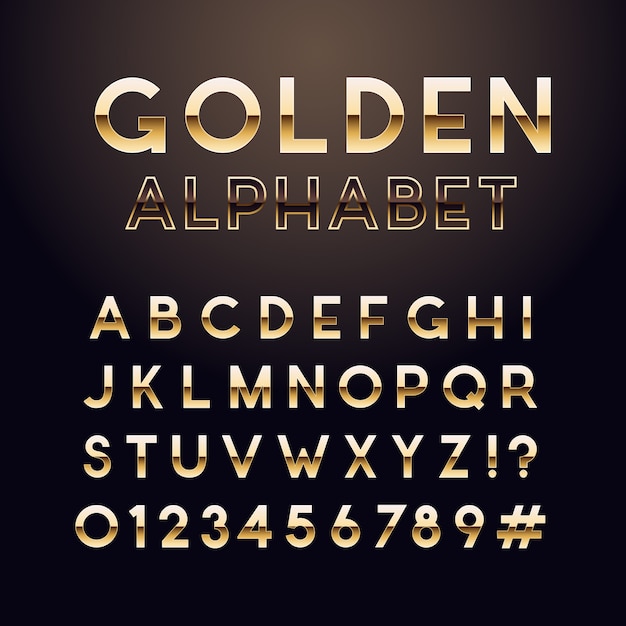 Golden glossy font.