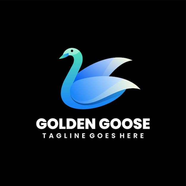 golden goose colorful logo design