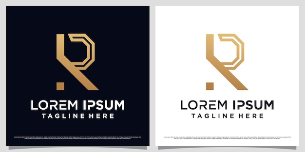 Golden gradient color letter r logo design template for business icon with creative concept