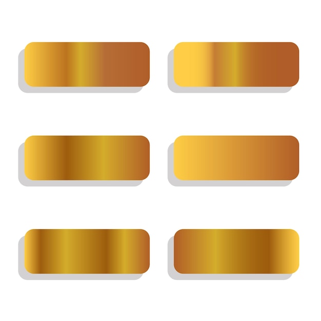 Golden gradient color set with six option vector illustration