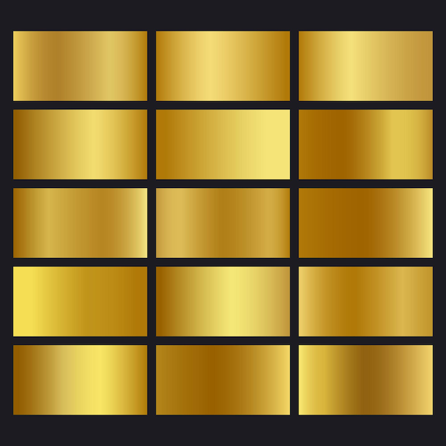 Vector golden gradient pack