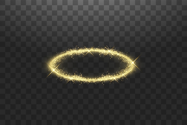 Vector golden halo angel ring. isolated