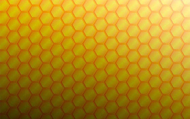 Golden hexagon pattern with shadow