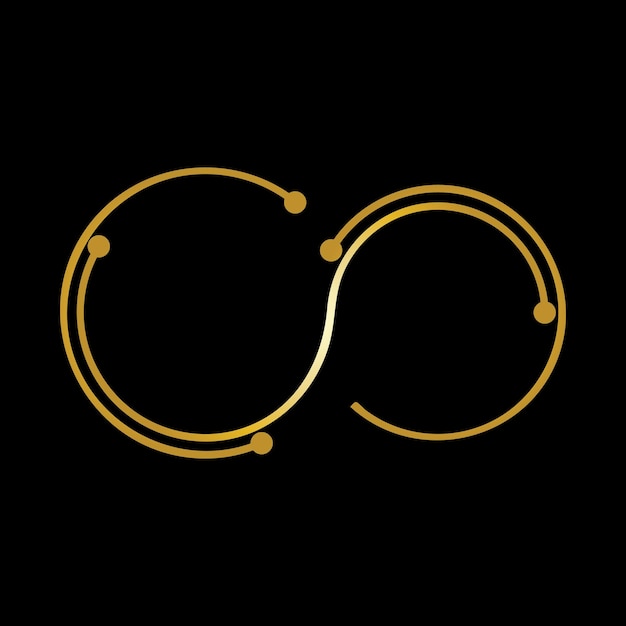 Golden Infinity Technology Logo Symbol Icon Vector Template