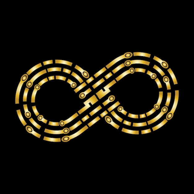 Golden Infinity Technology Logo Symbol Icon Vector Template