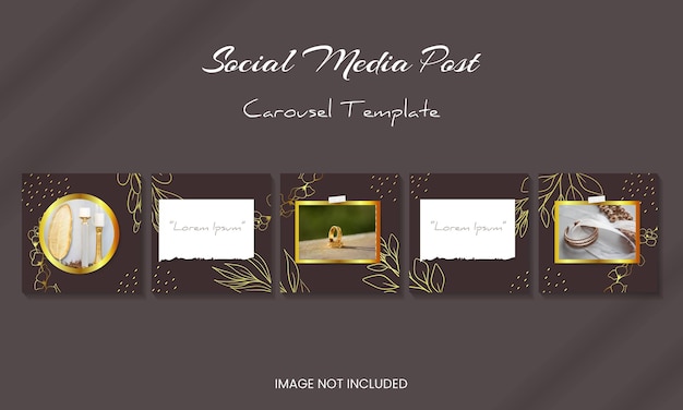 Golden instagram carousel feed post template