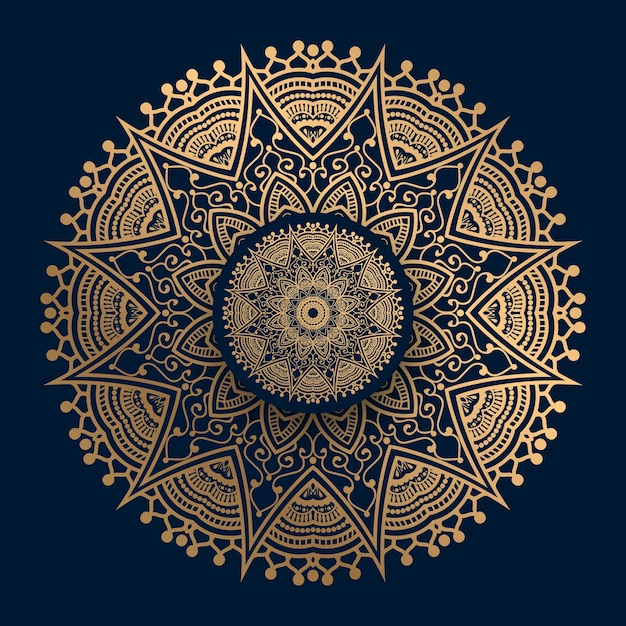 Golden Islamic pattern mandala 