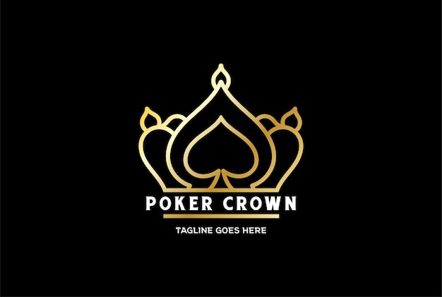 Golden King and Spade Ace for Poker logo design vector