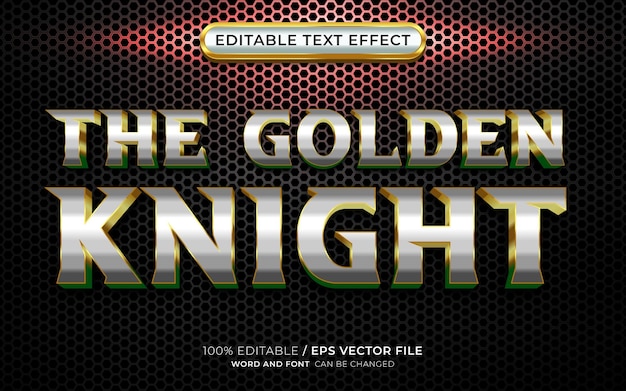 The Golden Knight Editable Text Effect Gold Style