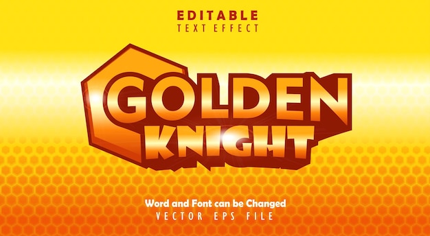 Golden knight text effect editable