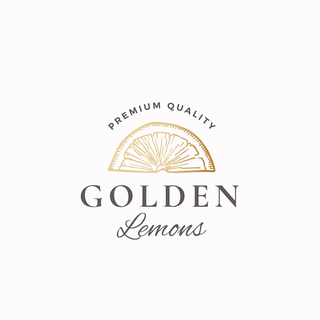 Golden Lemons Abstract Sign, Symbol or Logo