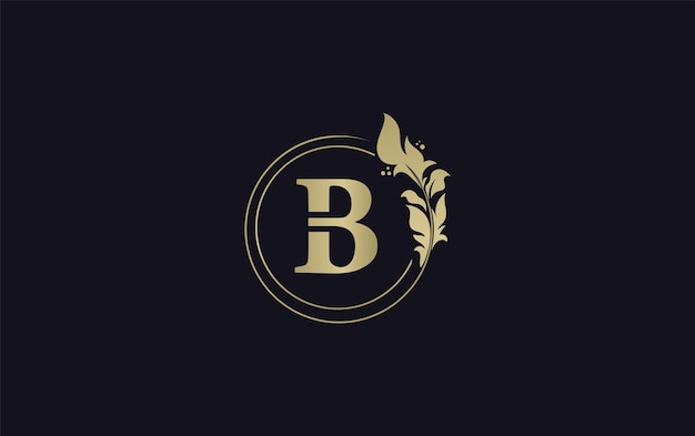 Vector golden letter b logo design beauty icon vector