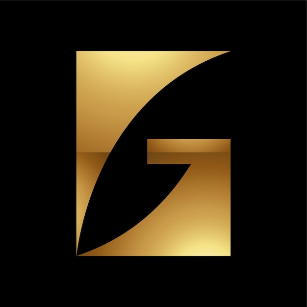 Golden Letter G Symbol on a Black Background Icon 2