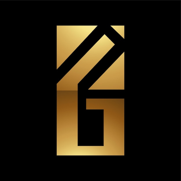 Golden Letter G Symbol on a Black Background Icon 8