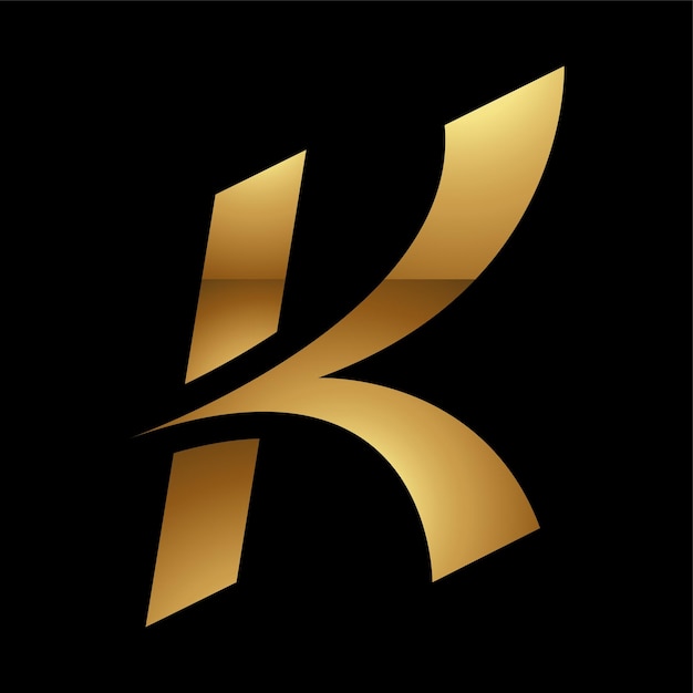 Golden Letter K Symbol on a Black Background Icon 7