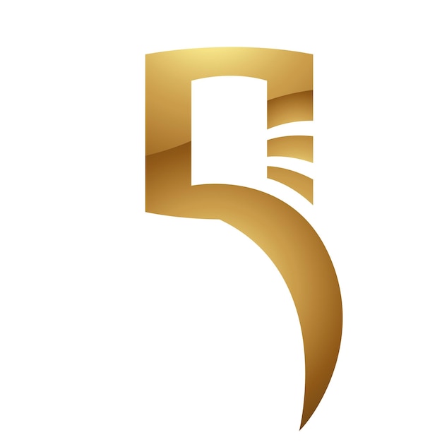 Golden Letter Q Symbol on a White Background Icon 2