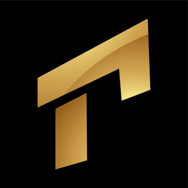 Golden Letter R Symbol on a Black Background Icon 9