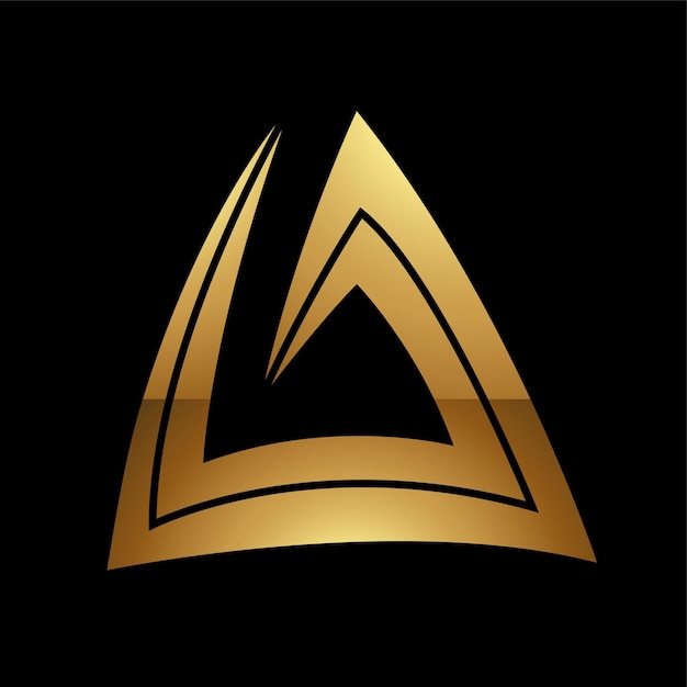 Golden Letter A Symbol on a Black Background Icon 5