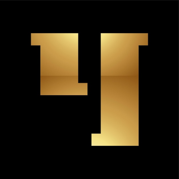 Golden Letter Y Symbol on a Black Background Icon 3