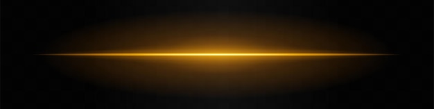 Vector golden light beam a sharp horizontal purple beam with a bright center fading into darkness on both sides ideal for scifi designs light transitions or futuristic effects