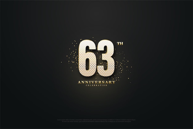 golden light effect around the 63rd anniversary number.