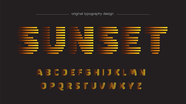 golden lines shade futuristic typography