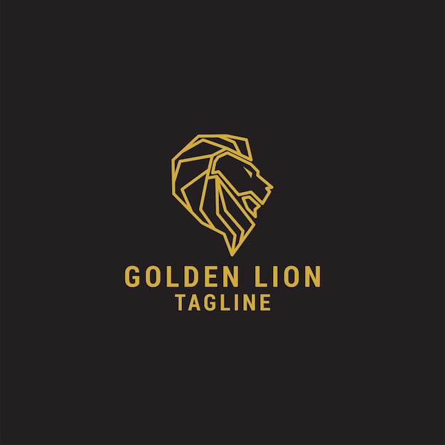 Golden lion logo icon design template luxury premium vector