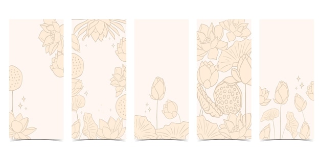 Golden lotus background Line art design for postcard invitation packagingsocial media