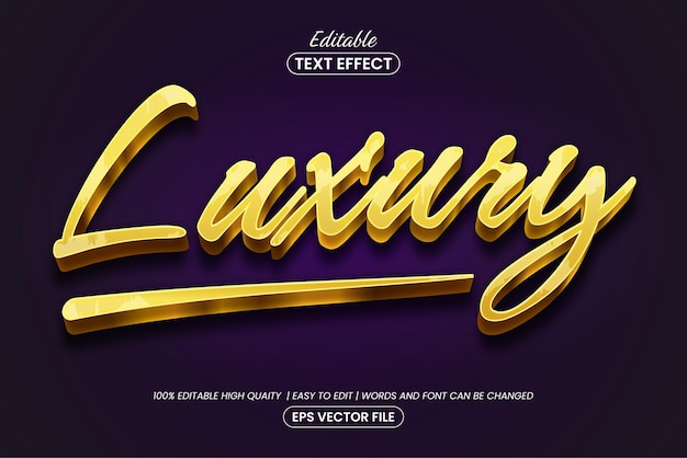 Golden luxury 3d text style editable text effect design template