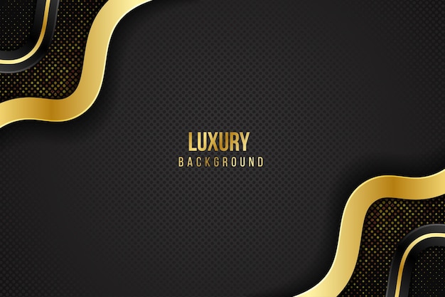 Golden luxury background template with geometric shapes premium vector