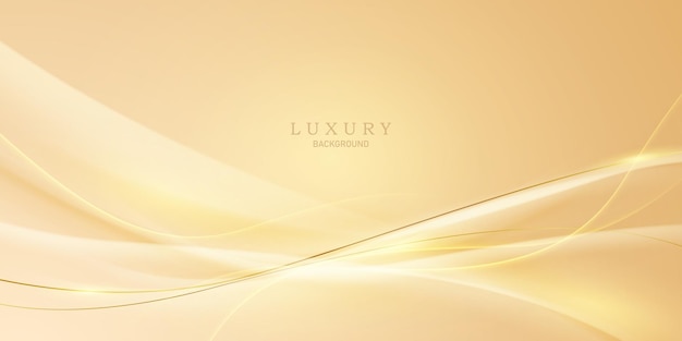 Golden luxury background with elegant golden line elements Modern 3d Abstract Vector Illustration Design