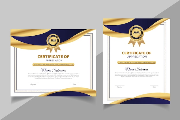 Golden luxury certificate Design