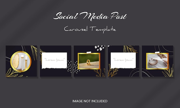 Golden luxury instagram carousel feed post template