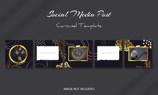 Golden luxury instagram carousel feed post template