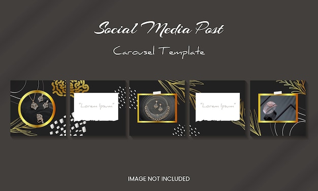 Golden luxury instagram carousel feed post template