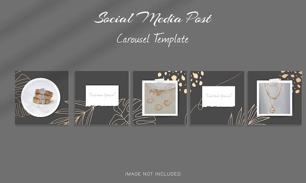 Golden Luxury Instagram carousel post template