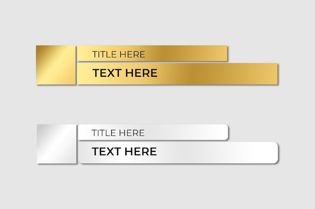 golden luxury lower third frame title design vector