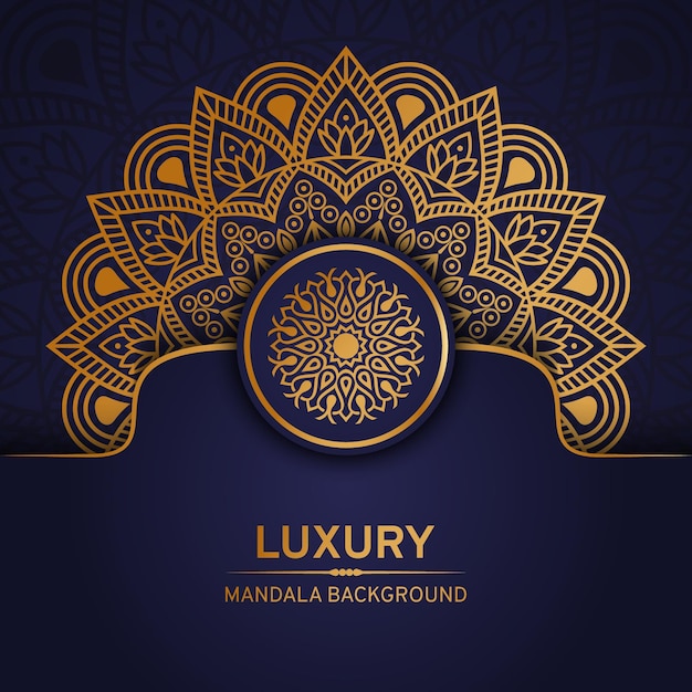 Golden luxury mandala design background