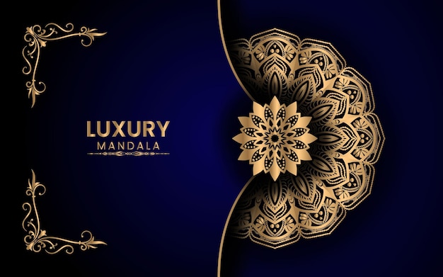 Golden mandala arabesque islamic background for milad un nabi festival Premium Vector