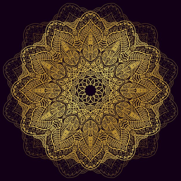 Vector golden mandala background texture