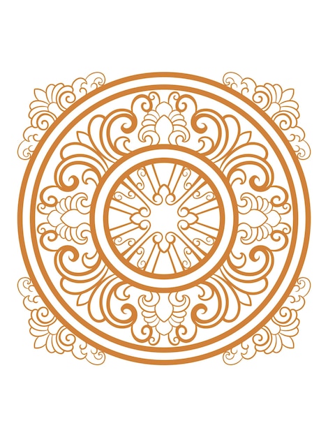 Golden mandala circle patter