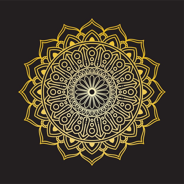 Golden mandala circular pattern