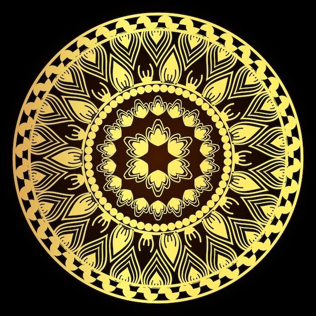 Golden mandala pattern design Luxury ornamental mandala design background in gold color