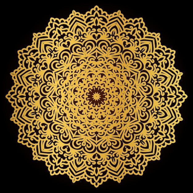 Golden mandala pattern design Luxury ornamental mandala design background in gold color