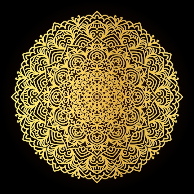 Golden mandala pattern design Luxury ornamental mandala design background in gold color