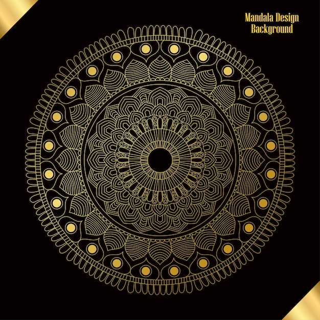 Golden Mandala Template Design Vector