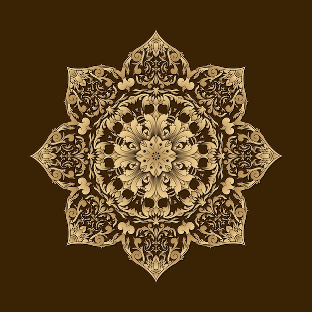 Golden Mandala Vector for design ornament business card poster design,